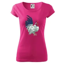 Kohút kreslený biely