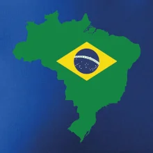 Brazília vlajka v mape Brazília vlajka v mape