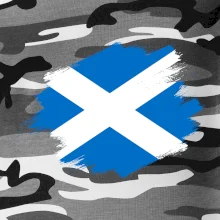 Škótska vlajka kreslená štetcom