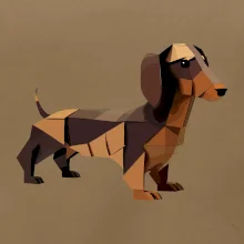 Jazvečík - zlepený z papiera