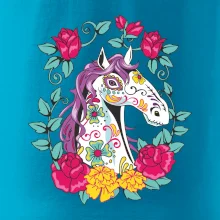 Kôň farebný s kvetinami