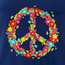 Peace symbol červené kvety