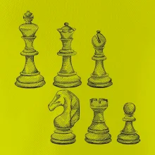 Šachové figúrky kreslené