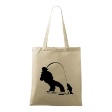 Rybár ťahajúce rybu