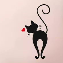 Zamilovaná mačka zozadu