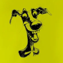 Čiernobiela karikatúra chrt