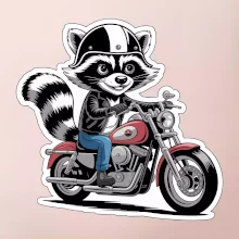 Mýval na motorke kreslený