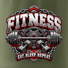 Fitness činka a závažia eat sleep repeat