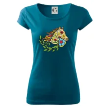 Kôň farebný s listami