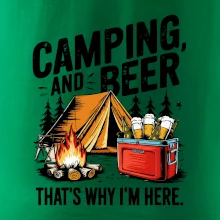 Černý nápis nápis Camping and beer