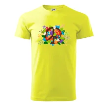 Peace symbol prerastený kvetinami