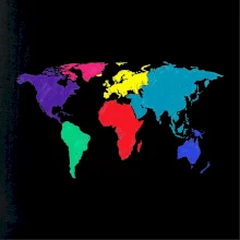 Svetové kontinenty bez názvov - farebné