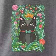 Mačka s kvetmi maľované