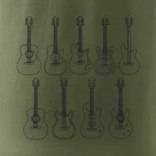 Typy gitár čiernej kresby