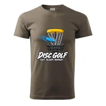 Discgolfový kôš s letiacim diskom eat sleep repeat
