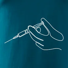 Ruka a injekcia jedným ťahom