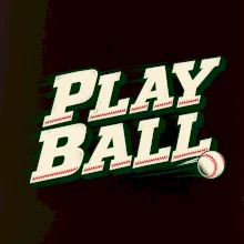 Play ball retro sportovní nápis