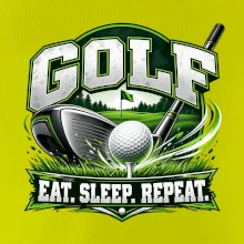 Golfová palica s loptičkou eat sleep repeat