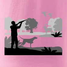 Lovec a stavač v lese