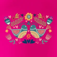 Folklór - dva farebné vtáčiky