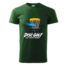 Discgolfový kôš s letiacim diskom eat sleep repeat