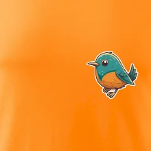 Vtáčik kreslený na prsníku