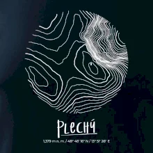 Plechý - vrstevnice v kruhu