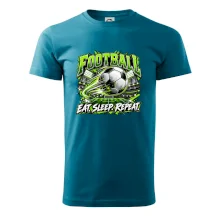 Futbalová lopta a štadión eat sleep repeat