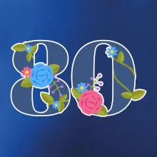 Kvetinové číslo kreslené - 80