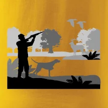 Lovec a stavač v lese