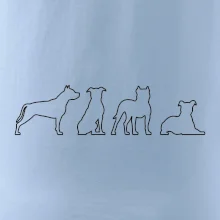 Americký stafordšírsky teriér v rôznych pozíciách