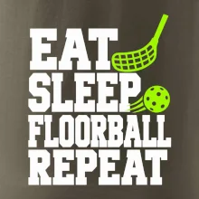 Eat Sleep Floorball Repeat - zelená hokejka