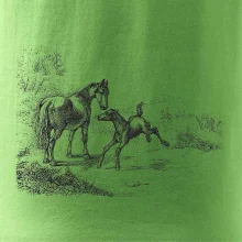 Kôň a žriebä maľované