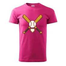 Zkřížené baseballové pálky a míček