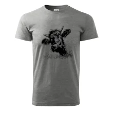 Čiernobiela karikatúra čierna krava hlava