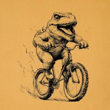 Naštvaný Dinosaurus na bicykli