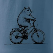 Tučná mačka na bicykli