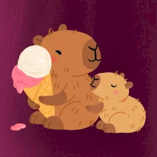 Kapybara so zmrzlinou