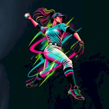 Baseballová nadhazovačka neonový pop art