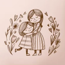 Matka a dcéra v objatí