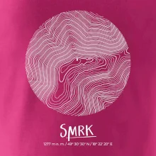 Smrk - vrstevnice v kruhu