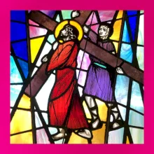 Vitráž - Ježiš a kríž