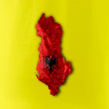 Mapa Albánsko reliéf hôr