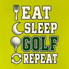 Eat sleep golf repeat typografie