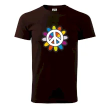 Peace symbol s kreslenou kvetinou