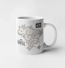 Brazília mapa s názvami regiónov