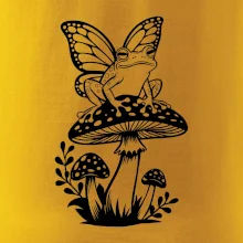 Goblincore čierna huba so žabou