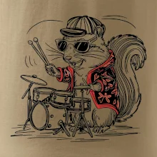 Squirrel playing drums