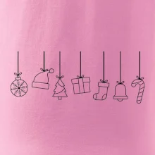 Rodinné vianočné tričká - Vianočné ozdoby na povrázku