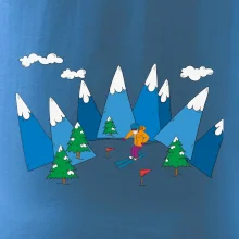 Lyžiar a farebné hory